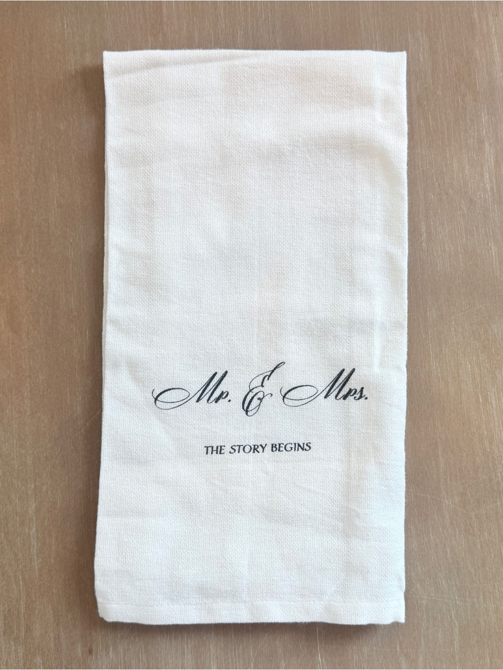 Mr. & Mrs. “The Story Begins” Tea Towel